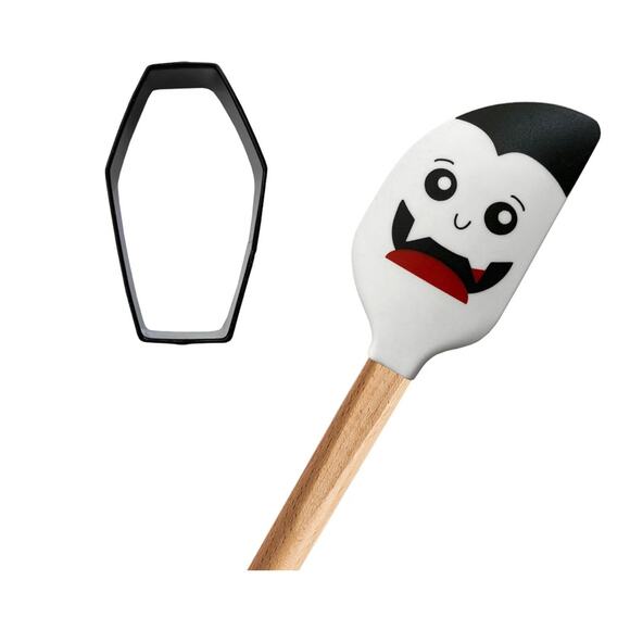 Way to Celebrate! Halloween Dracula Spatula with Coffin Cookie Cutter - Picture 2 of 6